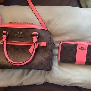 Coach bag with matching wallet